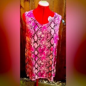 NWT LuLaRoe Rise sleeveless tank top pink black  workout size xl